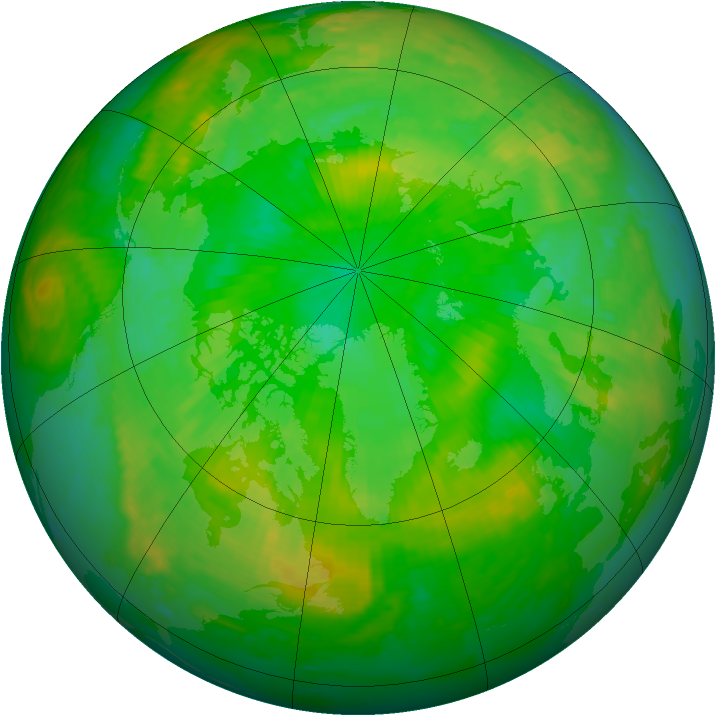Arctic ozone map for 10 July 2003